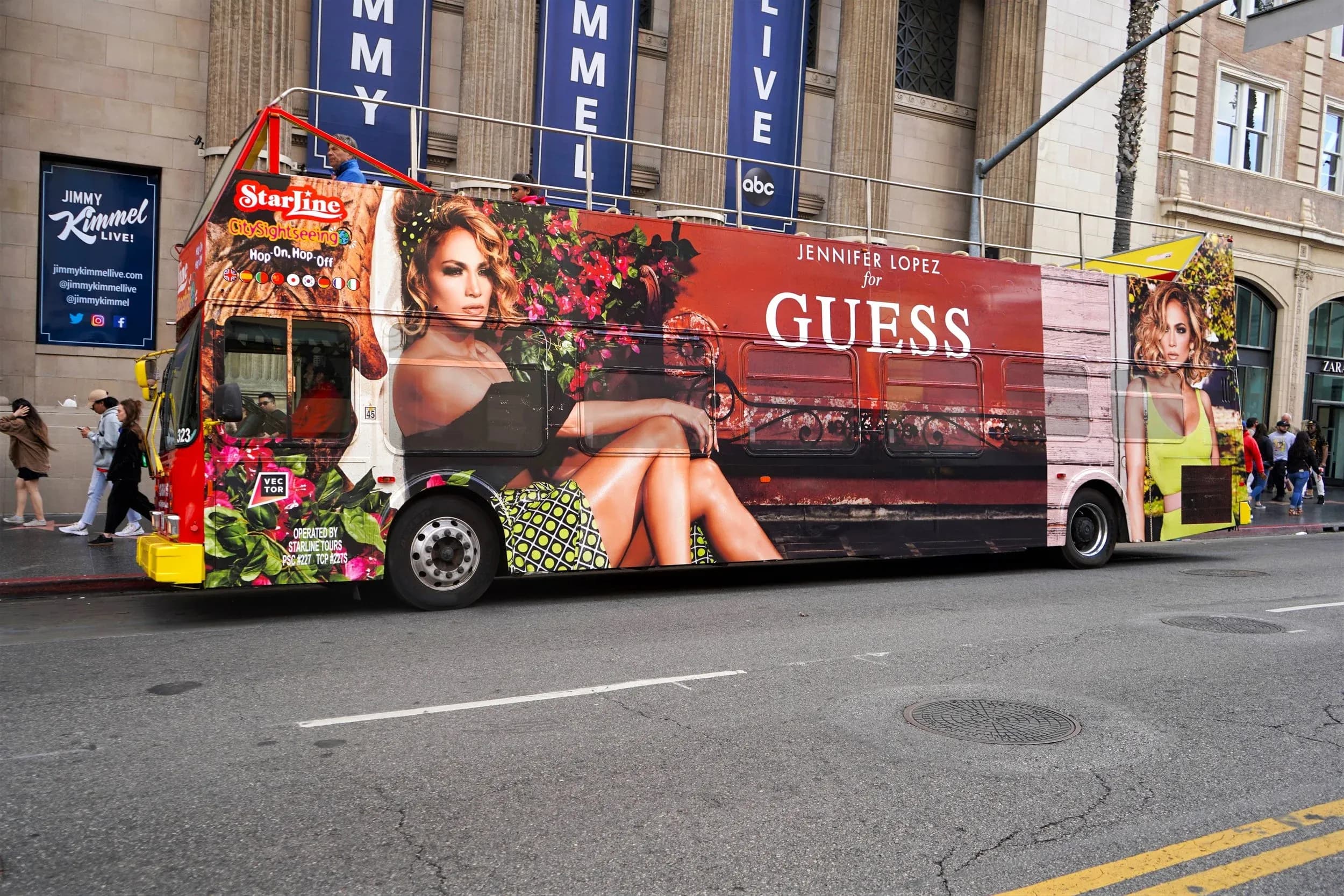 Guess — Double-Decker Bus, Hollywood Blvd, Los Angeles